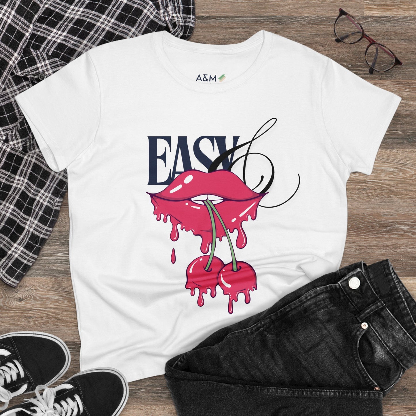 Easy Cherry Lips Tee | Midweight Cotton