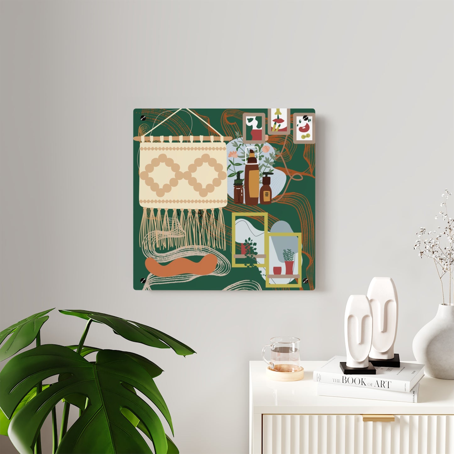 Green Serenity Acrylic Wall Art Panels