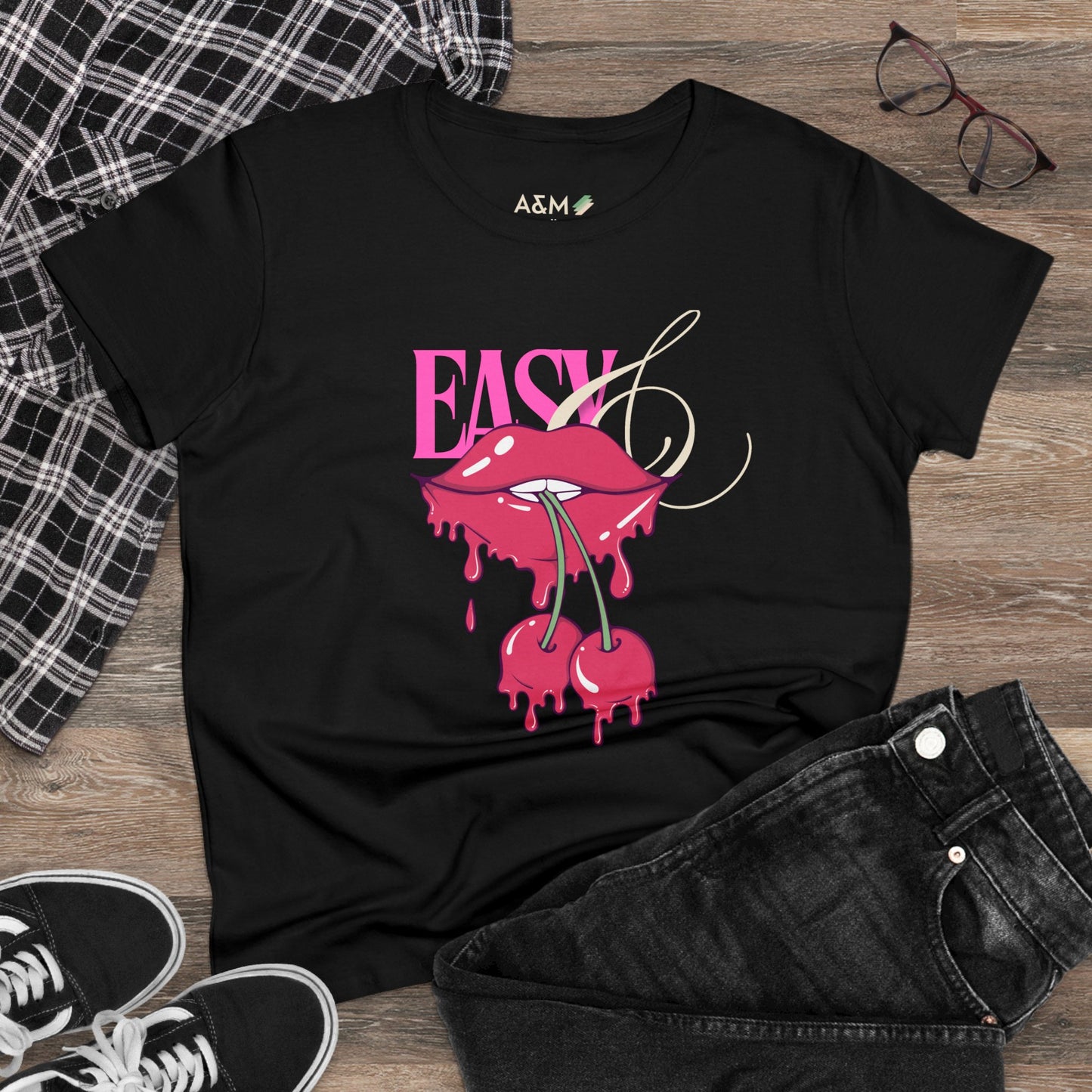 Easy Cherry Lips Tee | Midweight Cotton