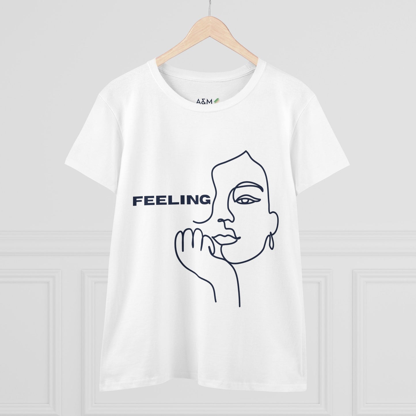 Feeling Line Art Tee | Minimalist Face Design