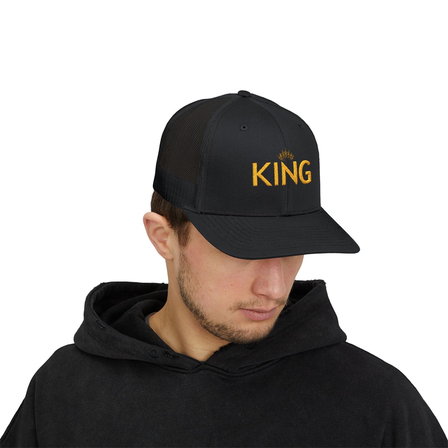 King Trucker Cap - Classic Black Adjustable Baseball Hat