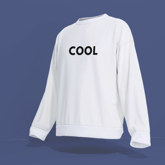 Fleece Sweatshirt - Adidas 'COOL' White - Minimalist Design for Casual Comfort