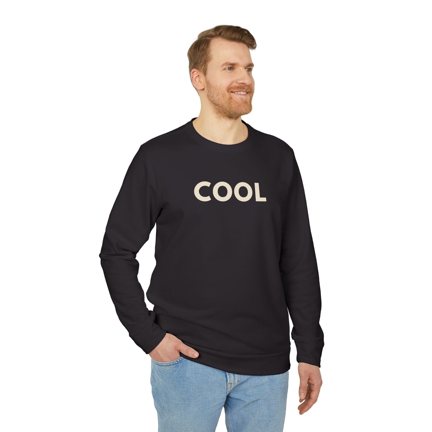 Fleece Sweatshirt - Adidas 'COOL' White - Minimalist Design for Casual Comfort