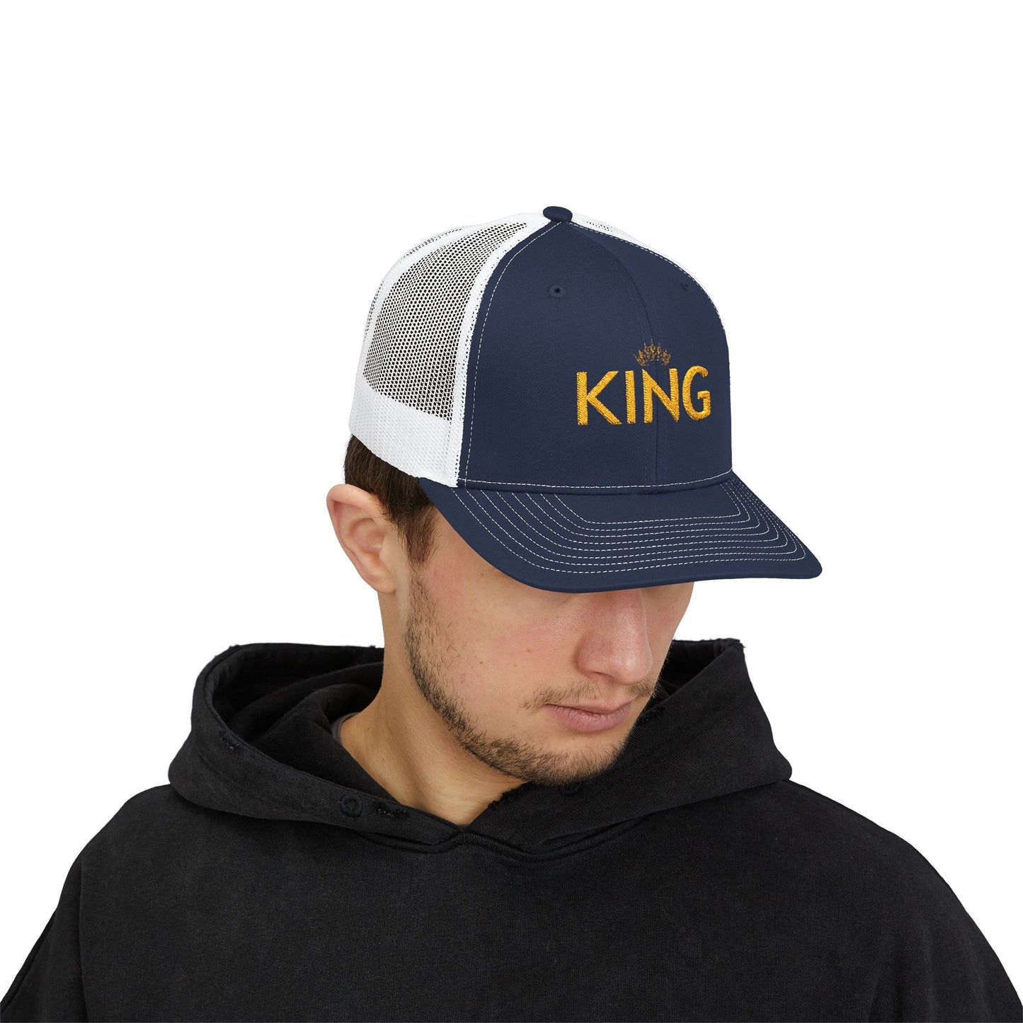 King Trucker Cap - Classic Black Adjustable Baseball Hat