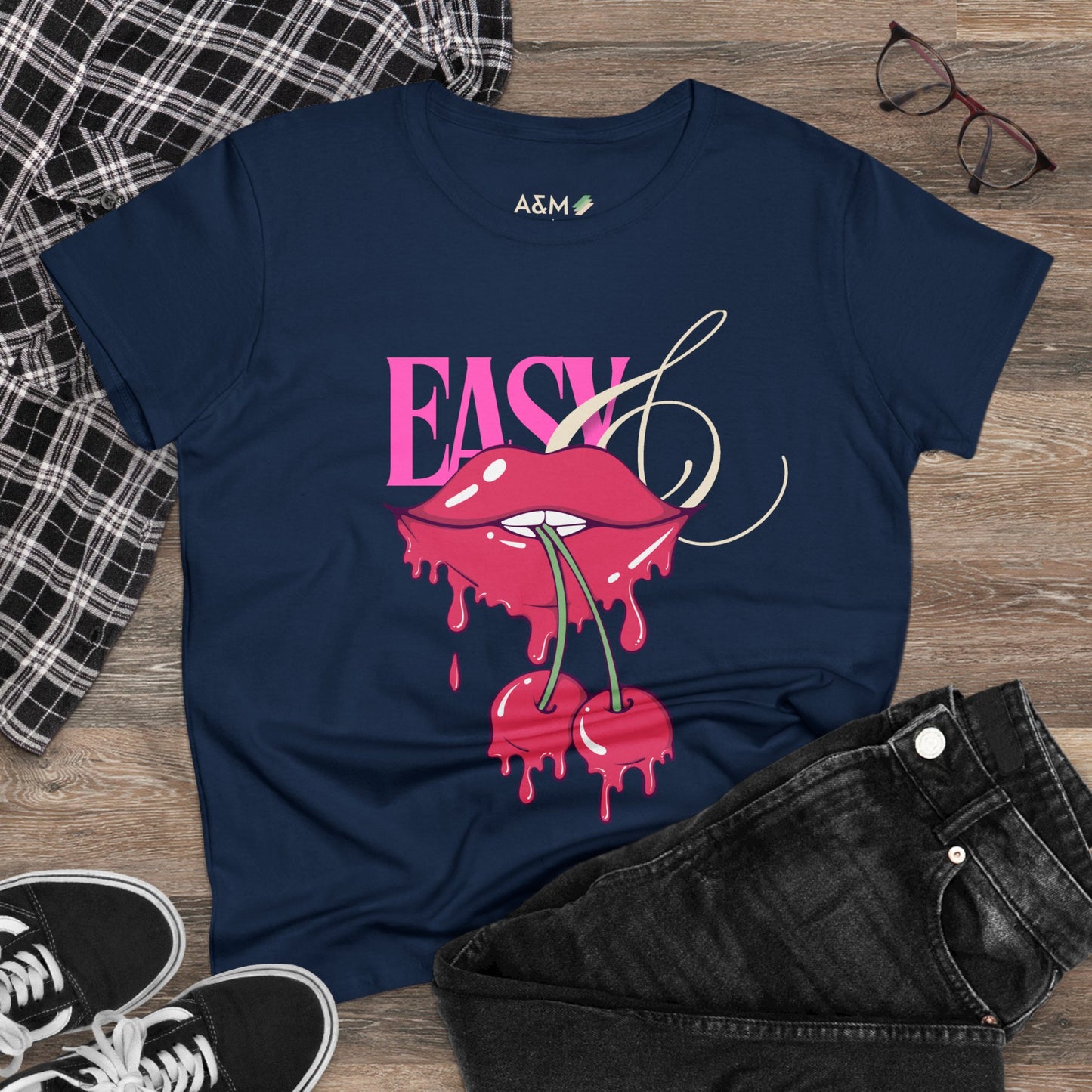 Easy Cherry Lips Tee | Midweight Cotton