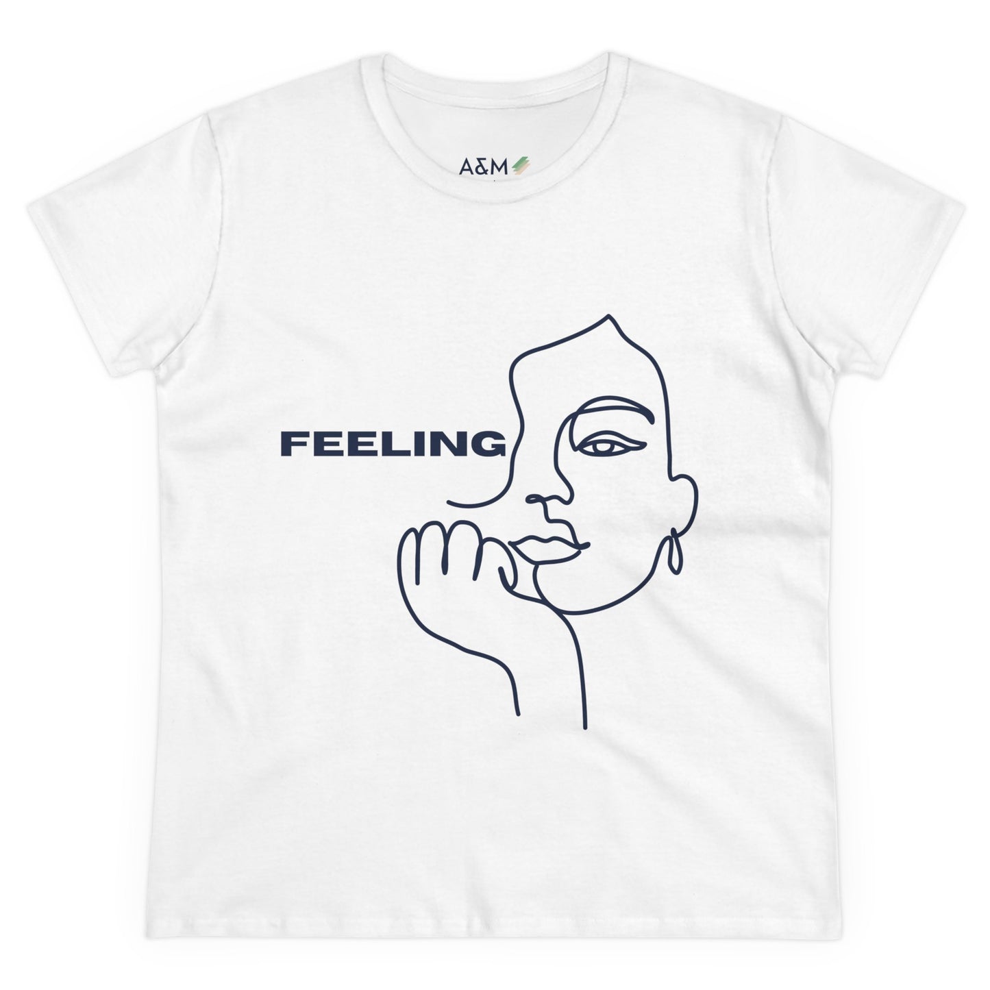 Feeling Line Art Tee | Minimalist Face Design