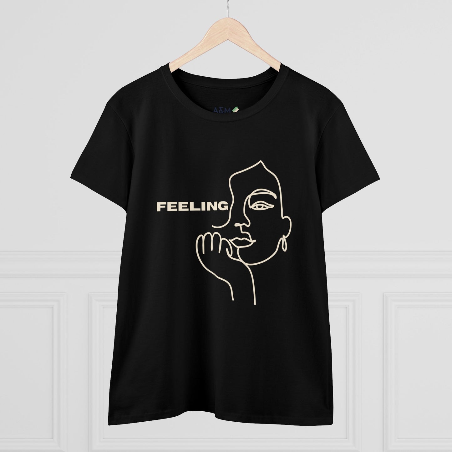 Feeling Line Art Tee | Minimalist Face Design