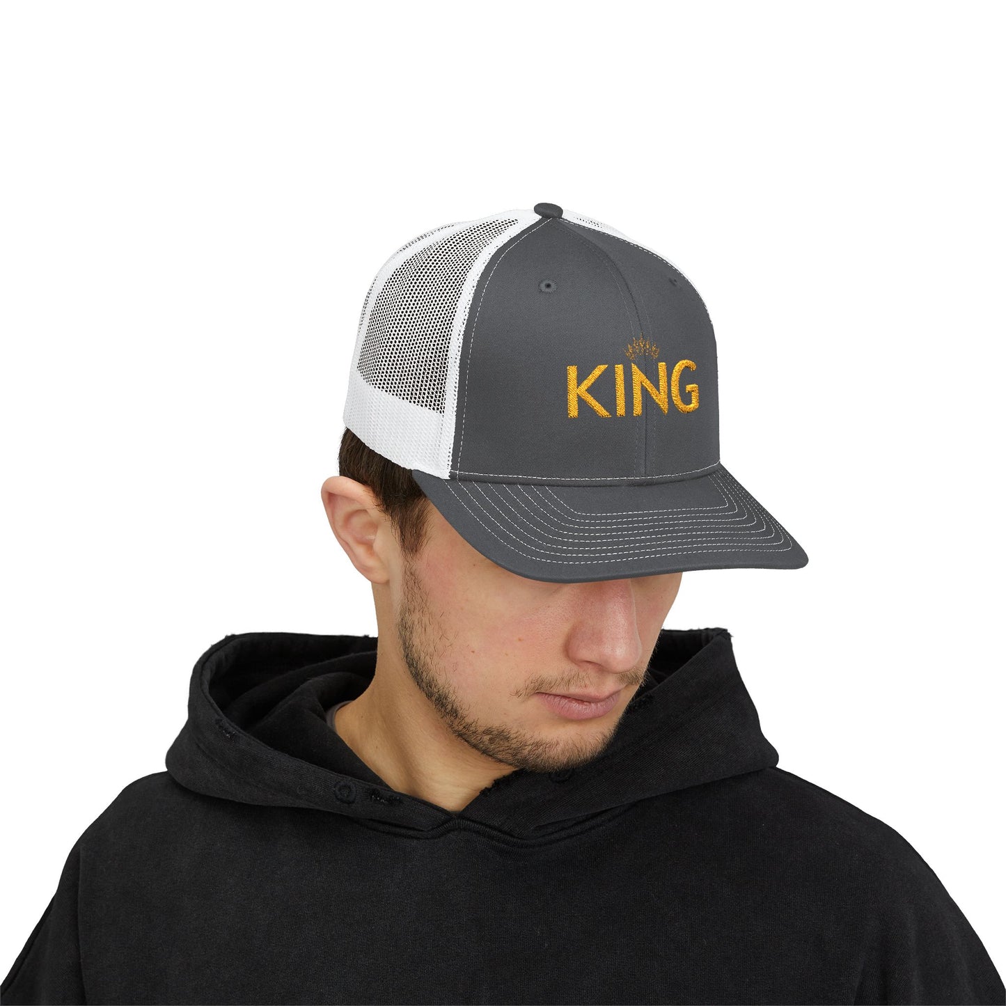 King Trucker Cap - Classic Black Adjustable Baseball Hat